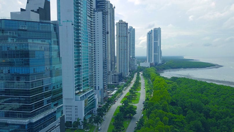 Oceanfront buildings in Costa Del Este